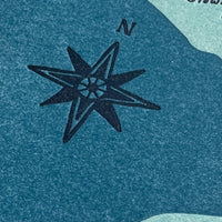 Maui, Hawaii, Letterpress Map