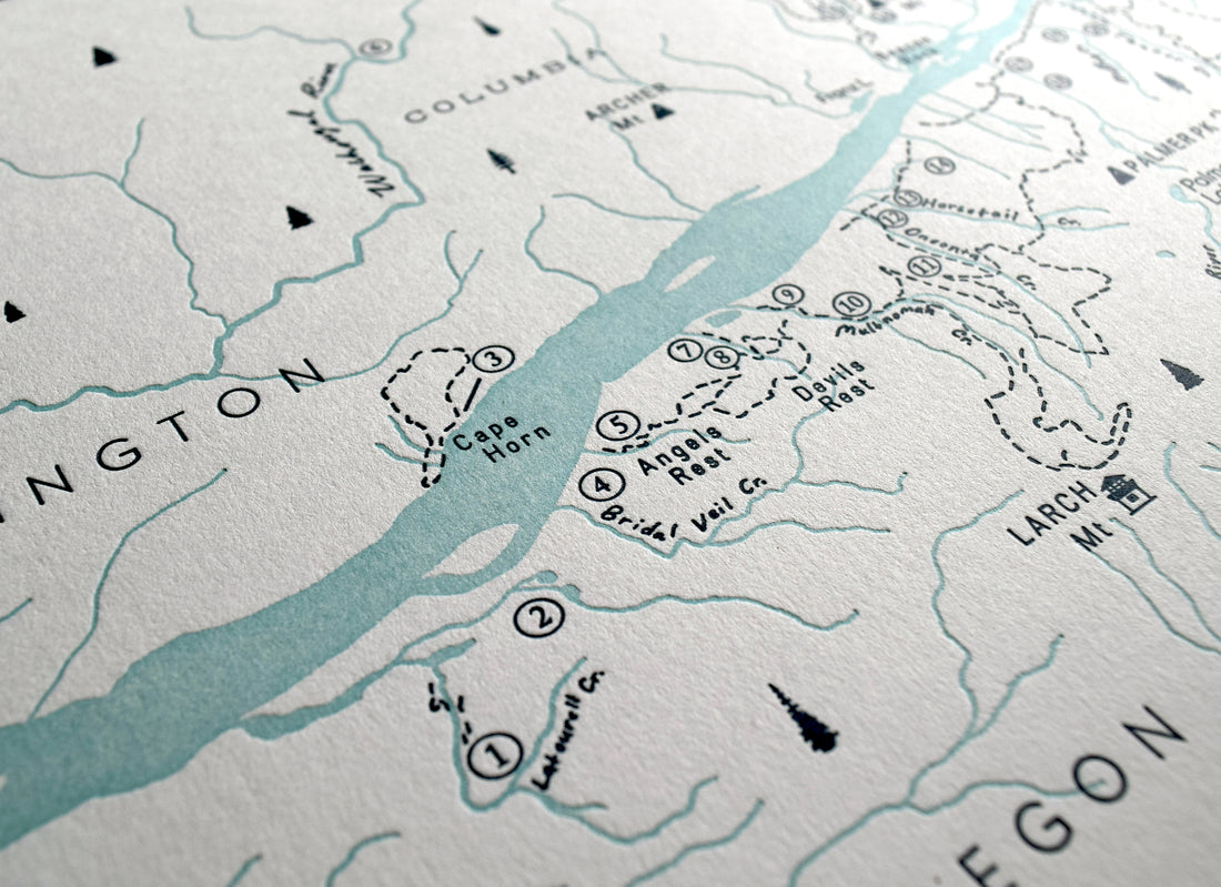 Columbia River Gorge and Mount Hood, Oregon Map