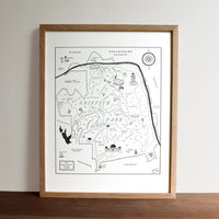 Griffith Park, Los Angeles, Letterpress Map