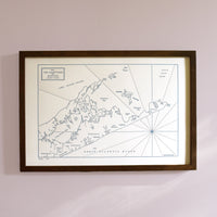 Hamptons and Montauk, Letterpress Map