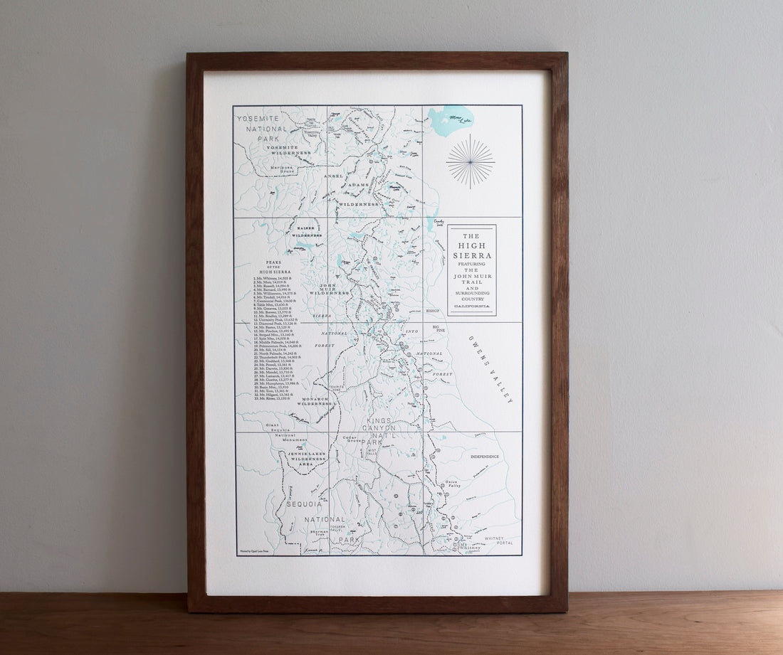 John Muir Trail and the High Sierra Map
