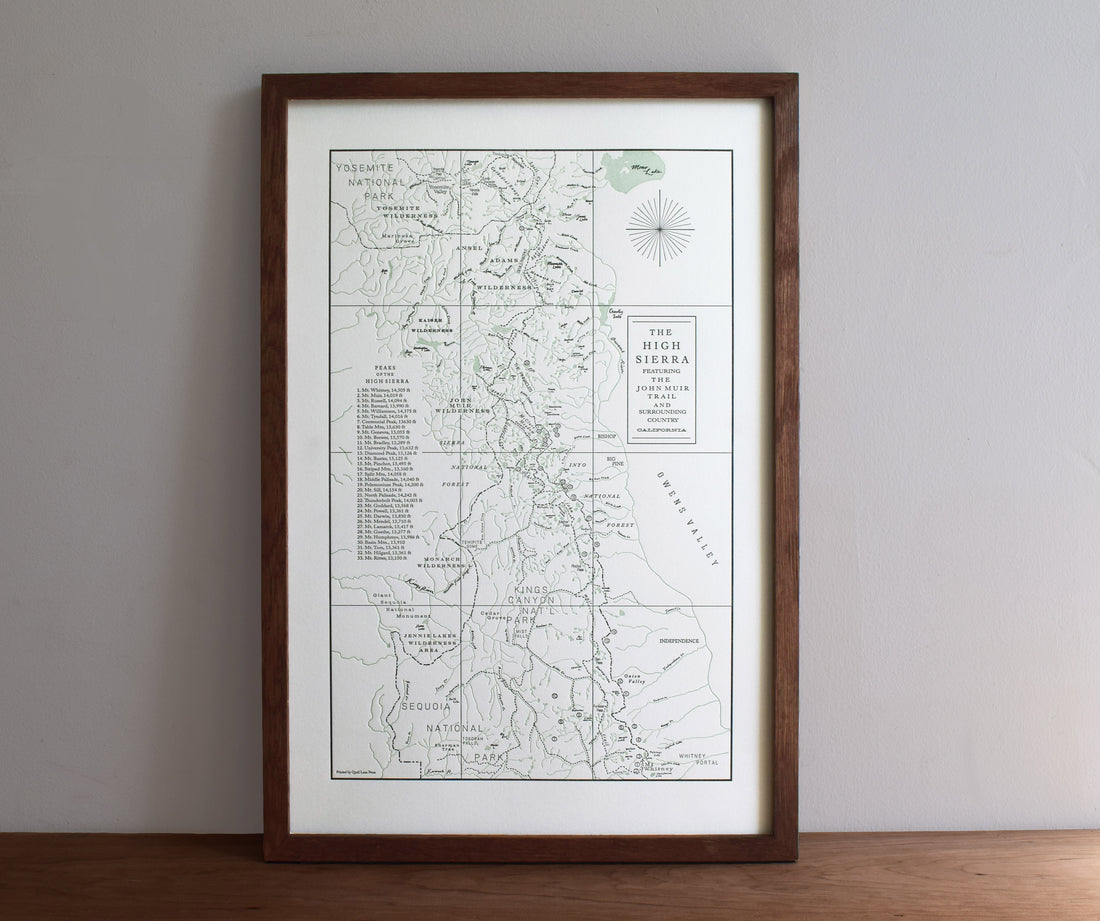 John Muir Trail and the High Sierra Map