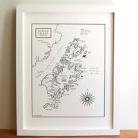 Kodiak Island, Alaska, Letterpress Map