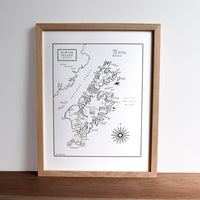 Kodiak Island, Alaska, Letterpress Map