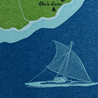 Maui, Hawaii, Letterpress Map