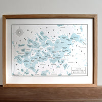 Lake Minnetonka, Minnesota Map Print