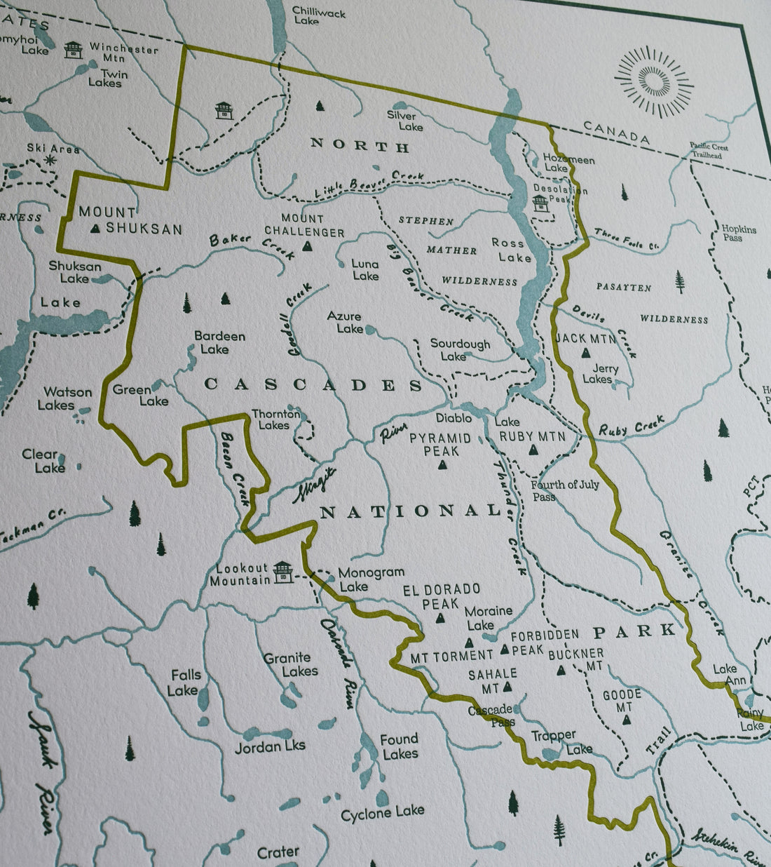 North Cascades National Park. Washington Map
