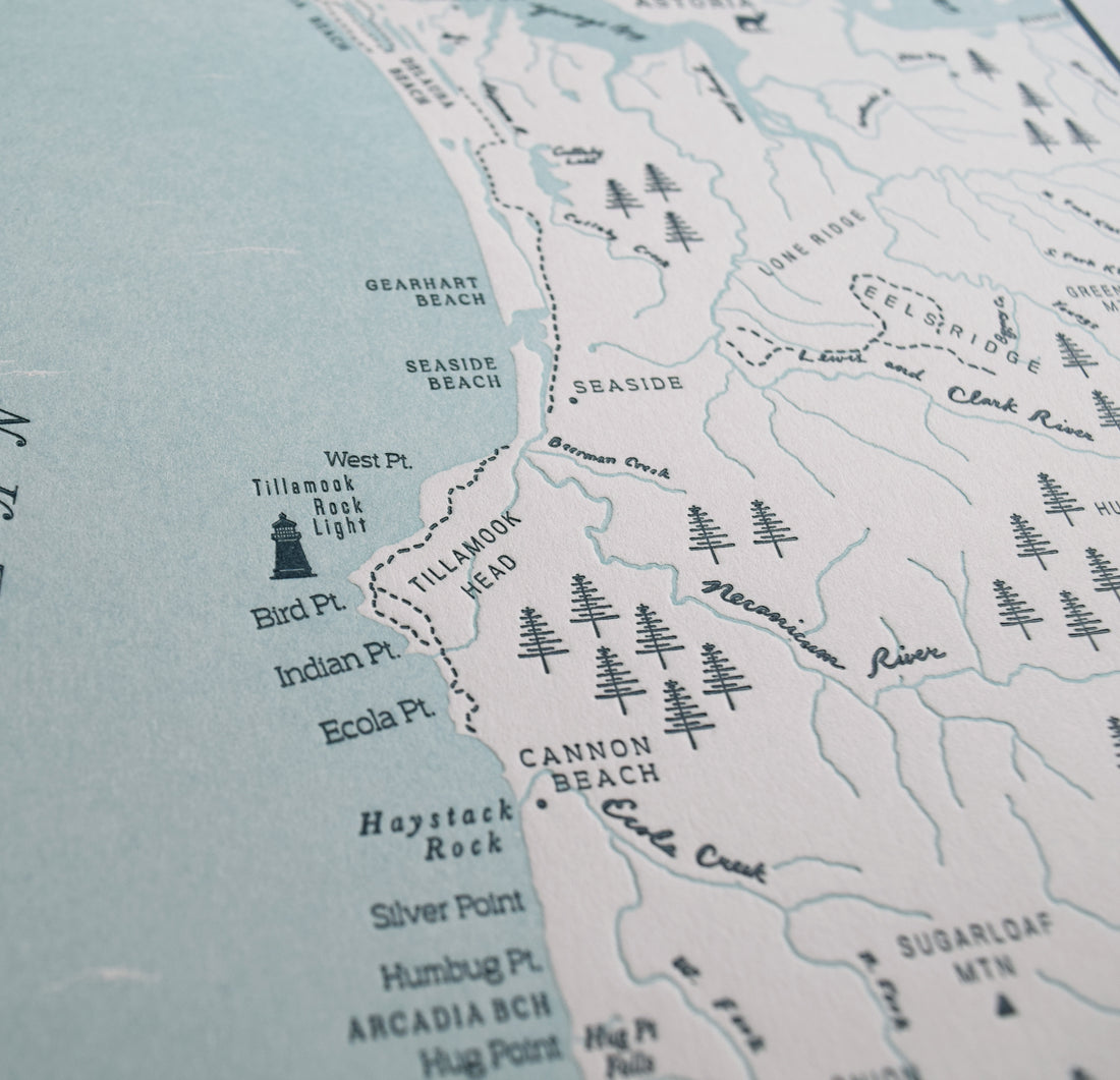 Oregon Coast Map, Columbia River to Tillamook Bay Map