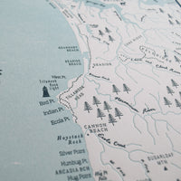 Oregon Coast Map, Columbia River to Tillamook Bay Map