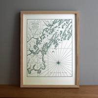 Portland, Maine, Letterpress Map