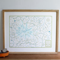 Mount Rainier National Park and the Wonderland Trail, Washington, Letterpress Map