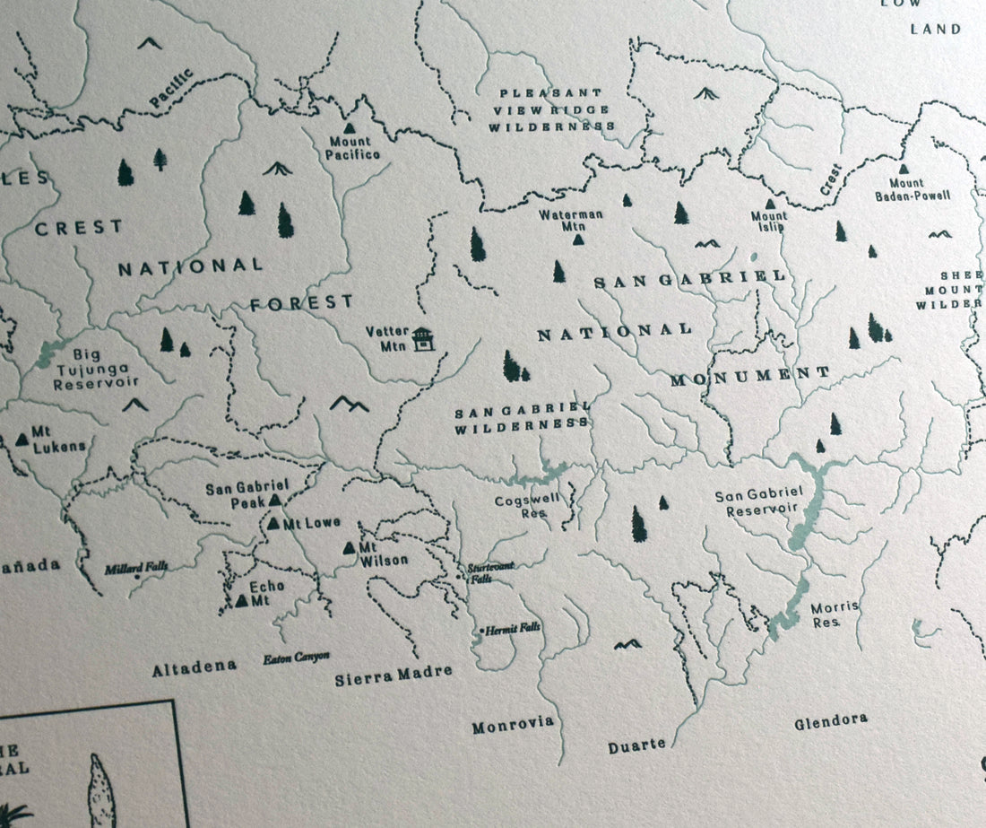 San Gabriel Mountains, Los Angeles County Map
