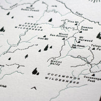 San Gabriel Mountains, Los Angeles County Map