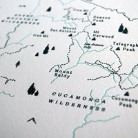 San Gabriel Mountains, Los Angeles County Map