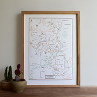 Sedona, Arizona, Letterpress Map