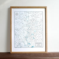Three Sisters Wilderness, Oregon, Letterpress Map