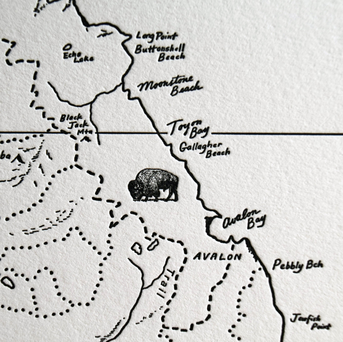 Coast of California map Catalina Island Wall art print