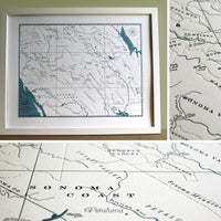 Map of California Sonoma Coast and Wine Country