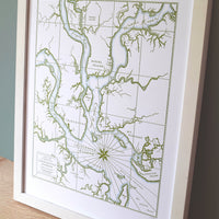Map of Charleston South Carolina Art Print