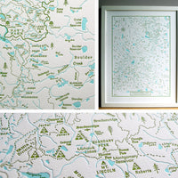 Colorado Front Range Map Framed with closeups