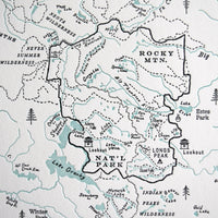 Colorado Front range map Rocky Mountain National Park Map Black 
