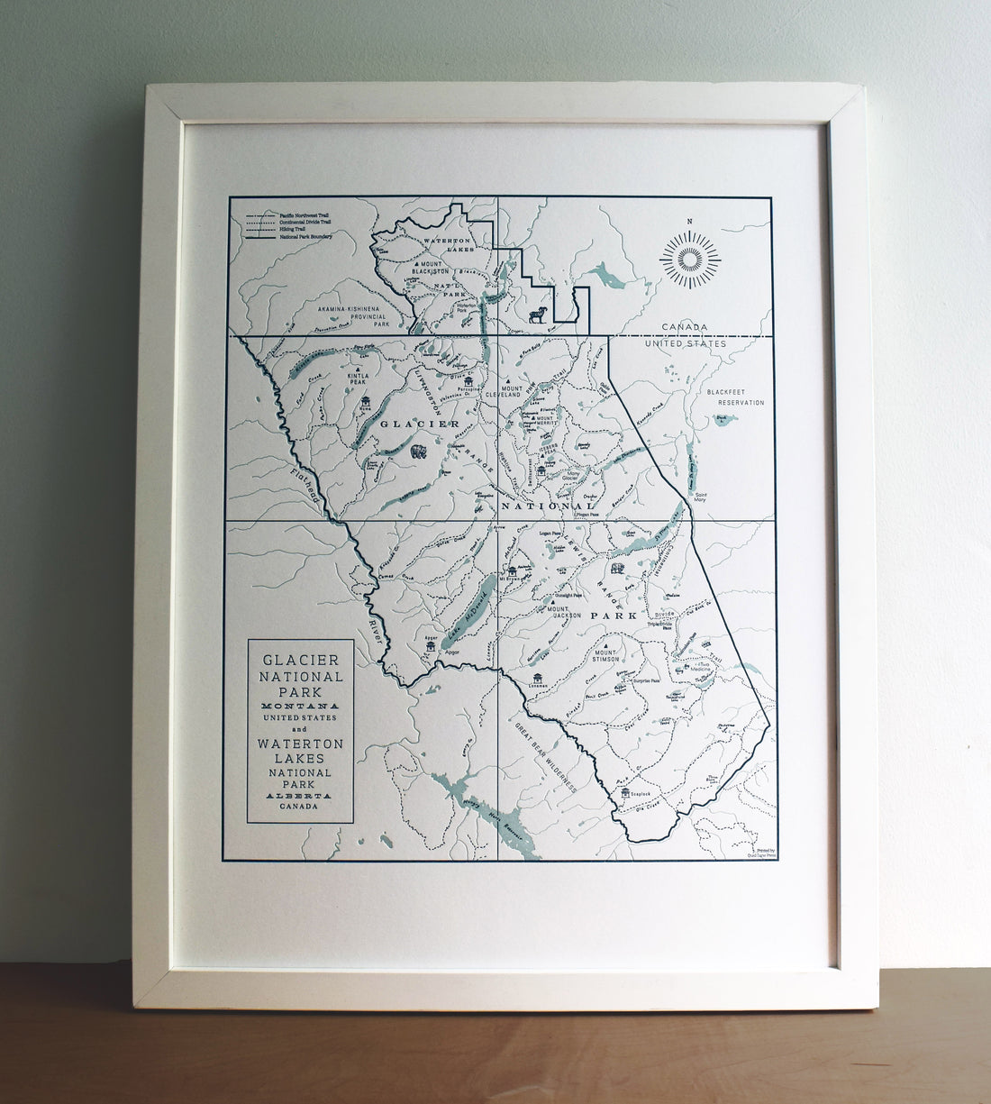Letterpress Map Wall Art Montana