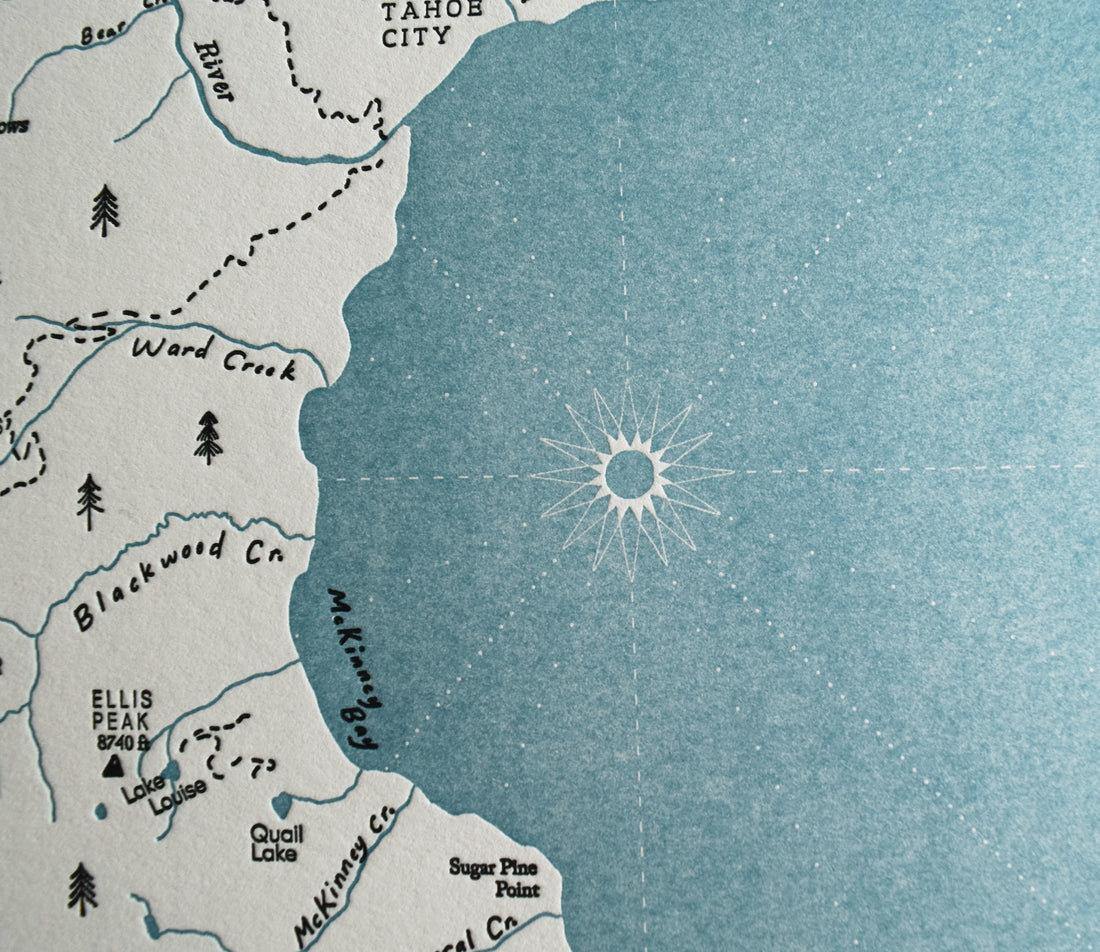 Map of California Lake Tahoe
