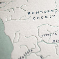 California coastline map including huboldt and mendocino county