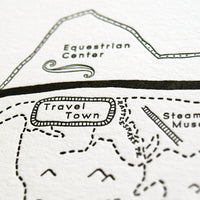Los Angeles Griffith Park Map Wall Art Letterpress print