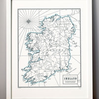 Ireland, Letterpress Map