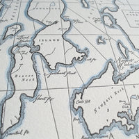 Letterpress art print map of Narragansett Rhode Island