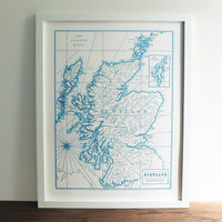 Scotland, Letterpress Map Print