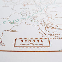 Sedona, Arizona, Letterpress Map