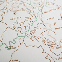 Sedona, Arizona, Letterpress Map