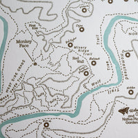 Smith rock state park map hand drawn and handprinted on archival grade cotton paper
