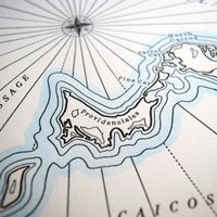 Turks and Caicos Islands Map Print