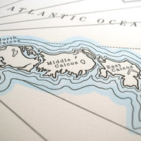 Turks and Caicos Islands Map Print