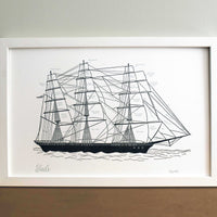 Clipper Ship Sail Chart