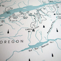 Columbia River Gorge and Mount Hood, Oregon Map