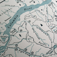 Columbia River Gorge and Mount Hood, Oregon Map
