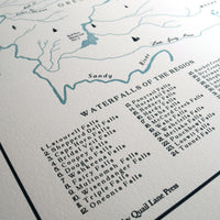 Columbia River Gorge and Mount Hood, Oregon Map