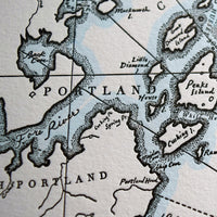 Portland, Maine, Letterpress Map