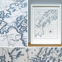 Portland, Maine, Letterpress Map