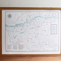 Columbia River Gorge and Mount Hood, Oregon, Letterpress Map