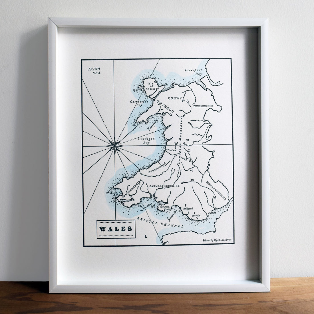 Wales, Letterpress Map
