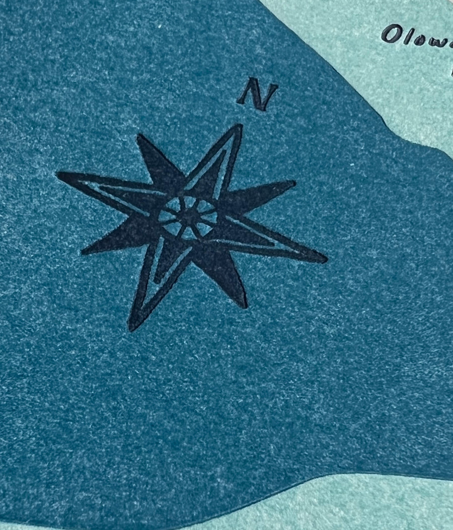 Maui, Hawaii, Letterpress Map