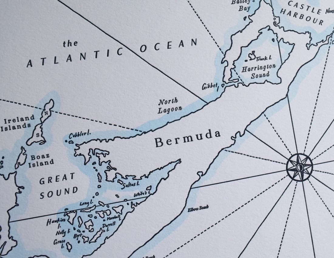 Bermuda, Letterpress Map