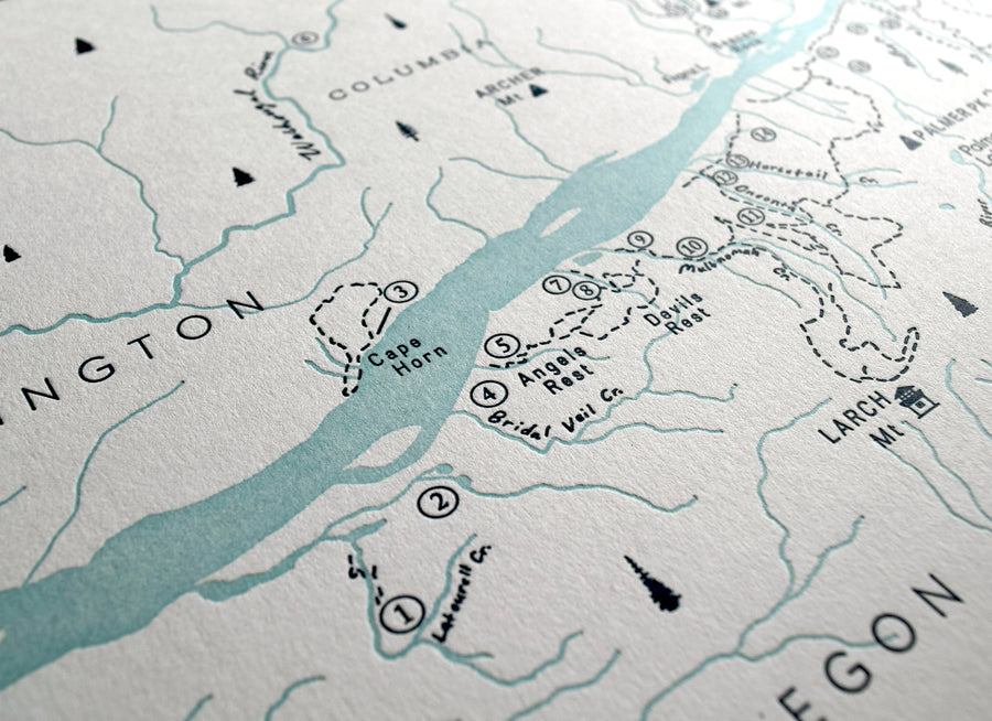Columbia River Gorge and Mount Hood, Oregon Map