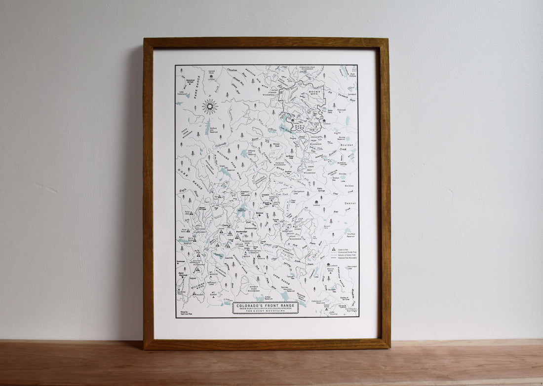 Colorado Map, The Front Range from Fort Collins to Colorado Springs