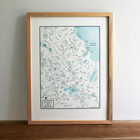 Desolation Wilderness, California, Letterpress Map Print